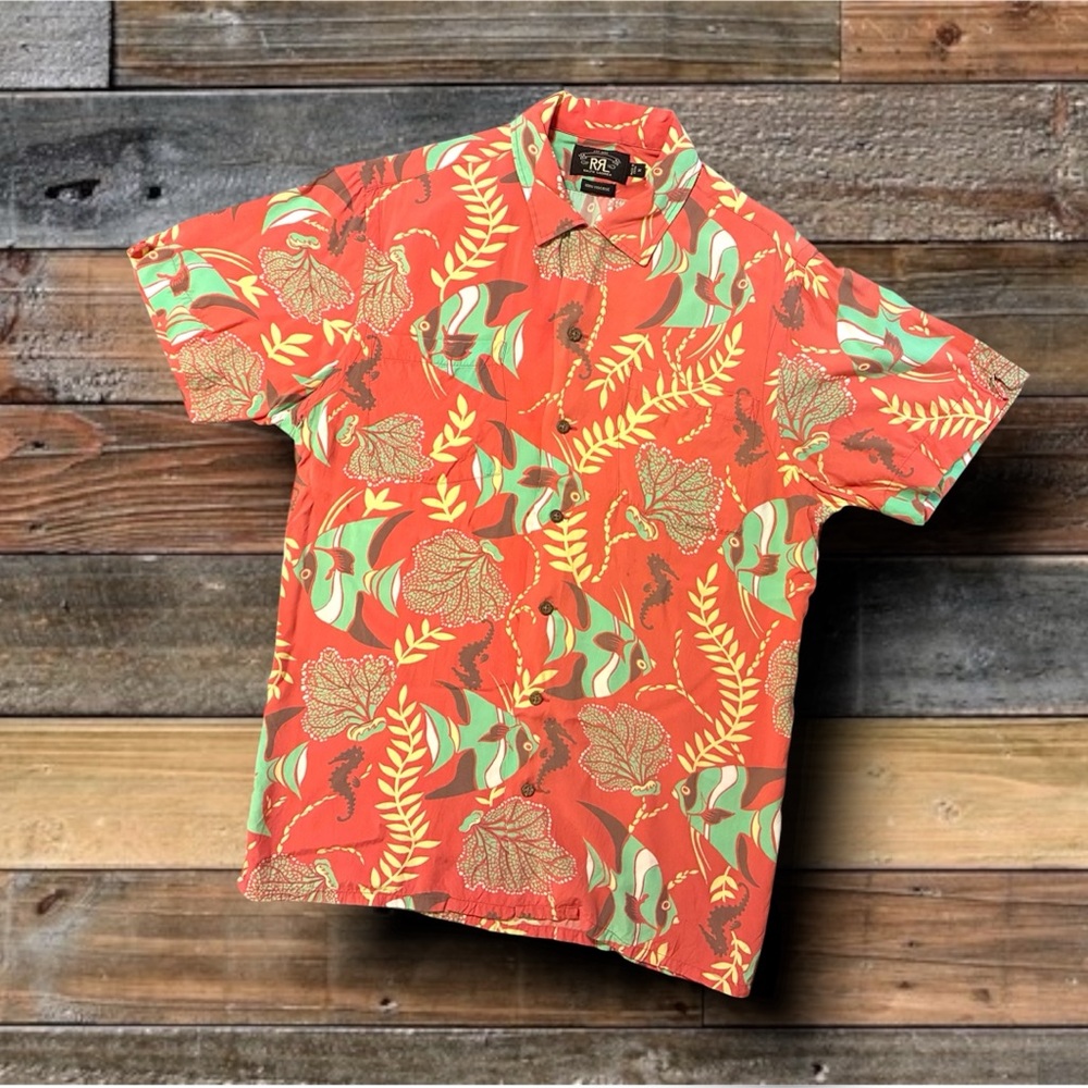 DOUBLE RL RALPH LAUREN RRL TROPICAL CAMP SHIRT- MEN’S SIZE MEDIUM